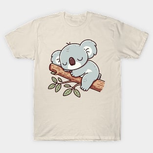 cute koala sleeping up a tree T-Shirt